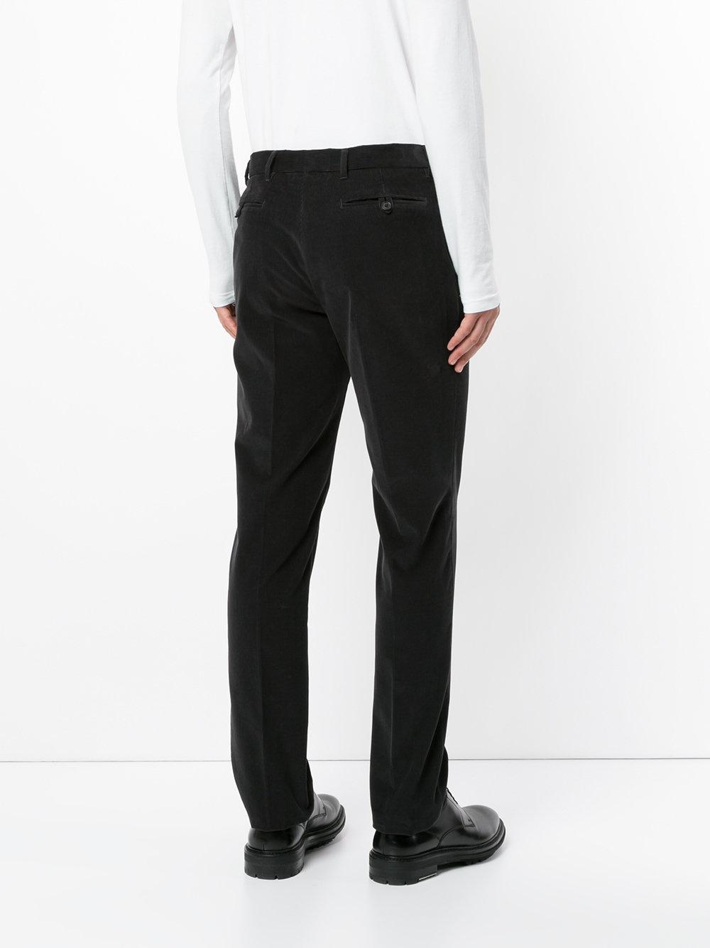 Gieves & Hawkes Cotton Tailored Fitted Trousers in Black for Men - Lyst