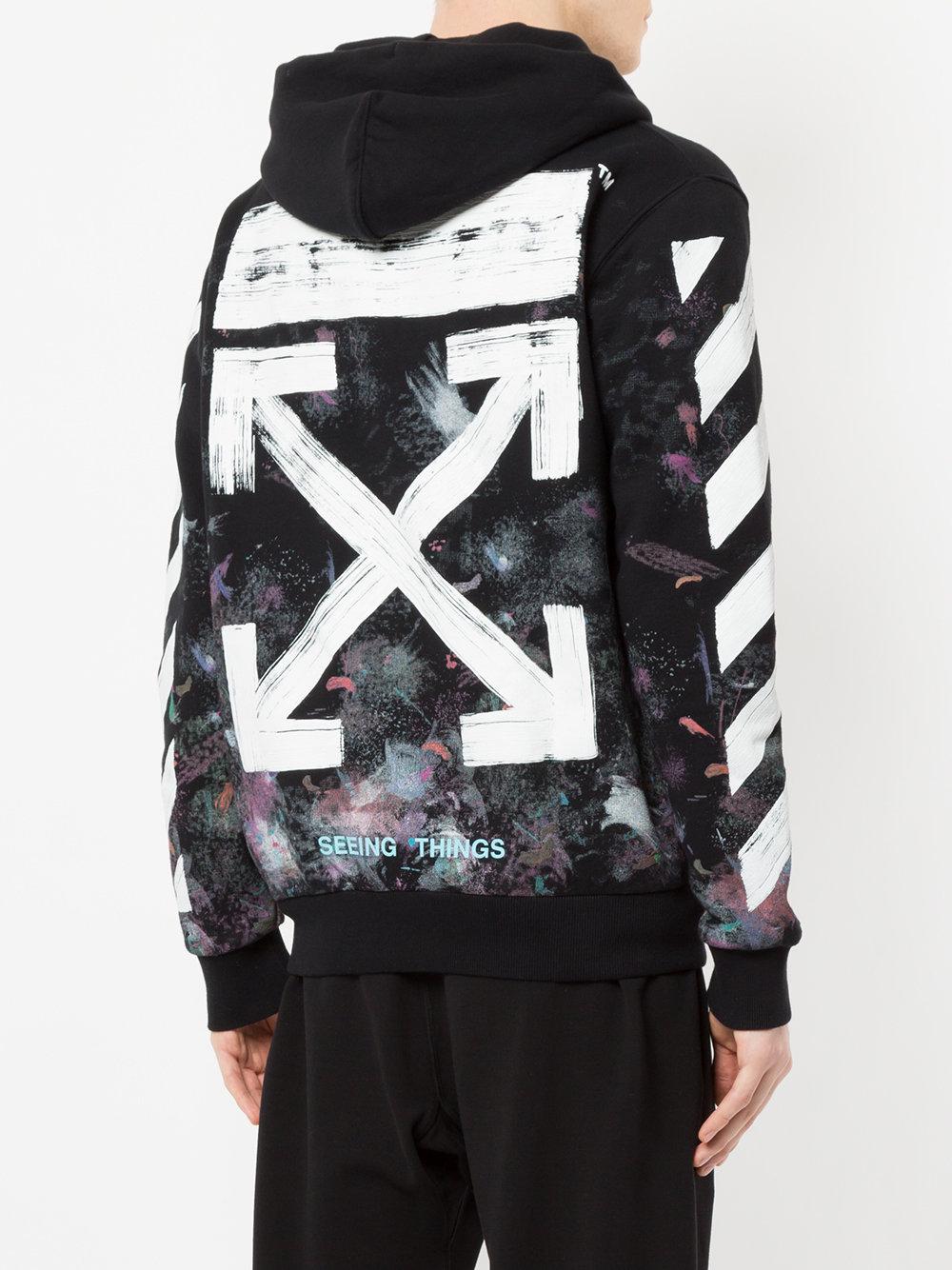 Off-White c/o Virgil Abloh Cotton Diag Galaxy Hoodie in Black for Men ...