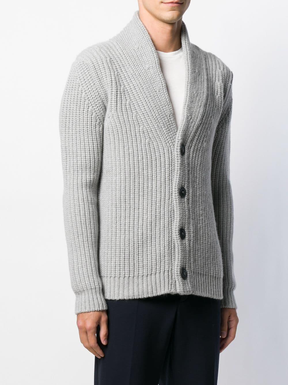 Al Duca d'Aosta Grey Wool Cardigan in Gray for Men - Save 9% - Lyst
