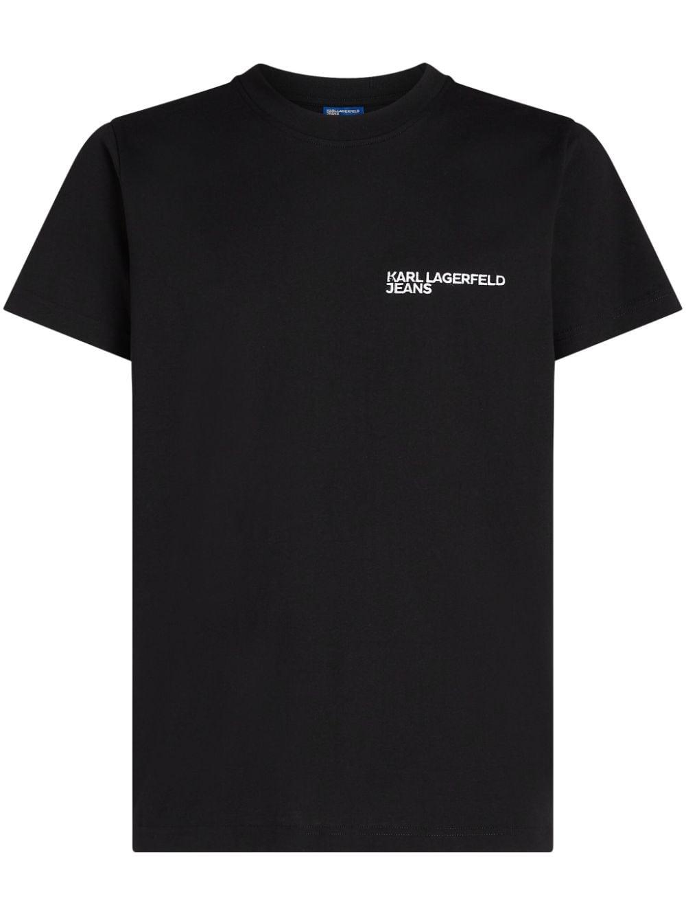 KARL LAGERFELD JEANS Logo-print Organic-cotton T-shirt in Black