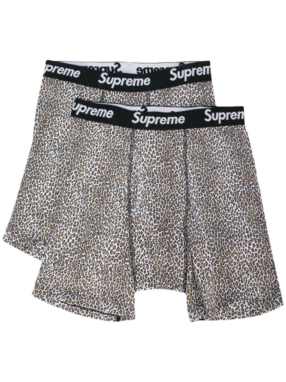 Supreme Leopard Print Boxers in Brown for Men | Lyst