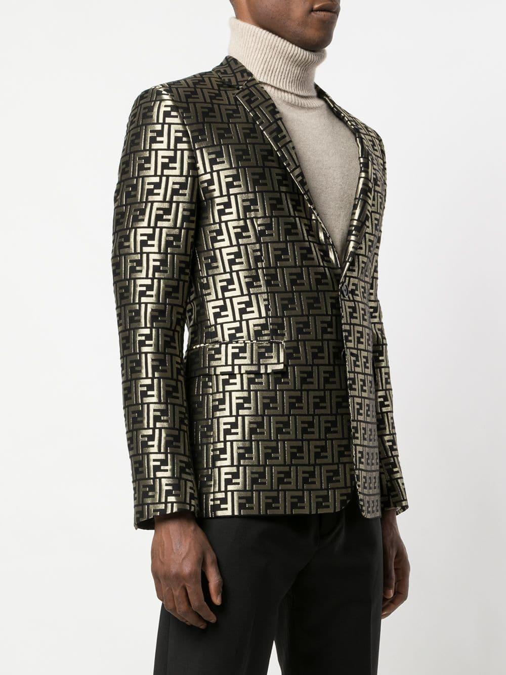 Fendi Metallic Monogram Blazer for Men | Lyst