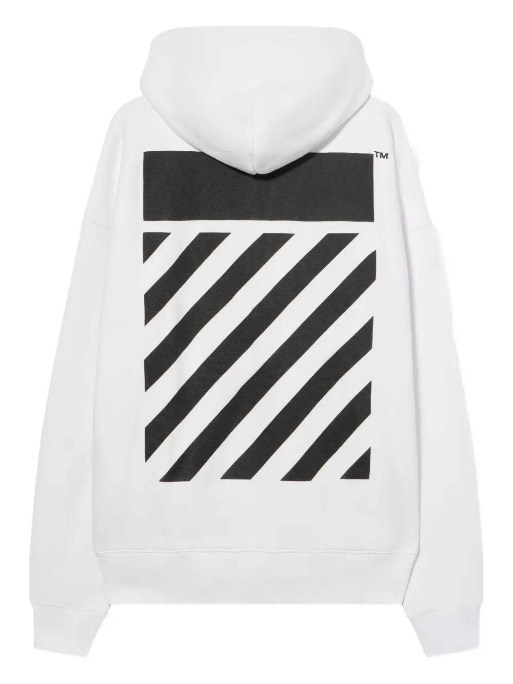 Off-White c/o Virgil Abloh Diagonal Flannel Hoodie in White for