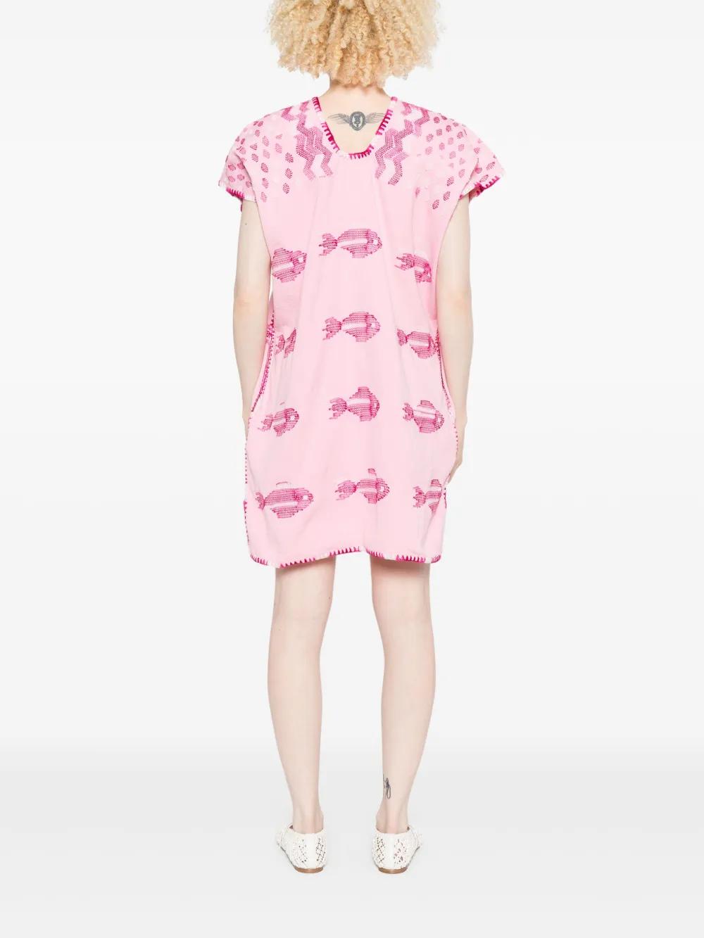 Pippa Holt Fish-Print Mini Dress in Pink Lyst UK