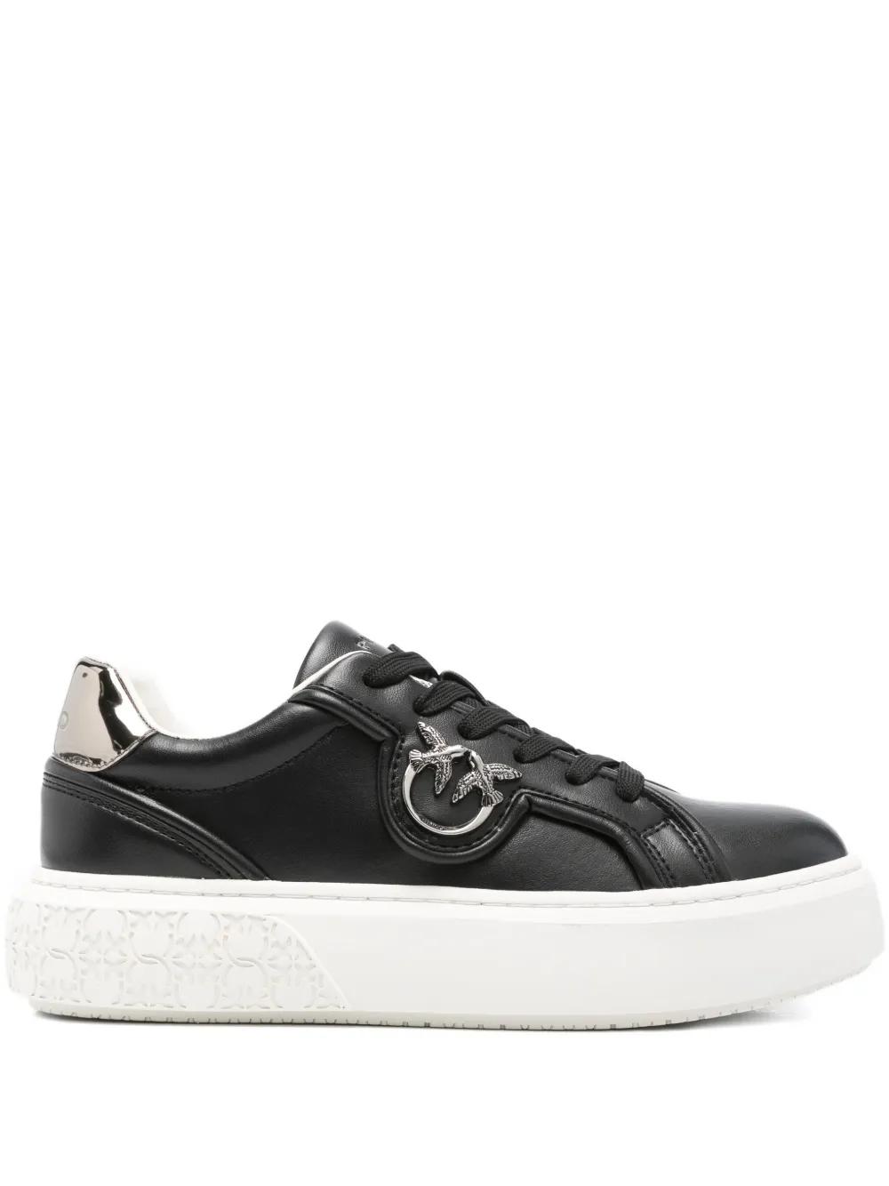 スニーカー PINKO FW25 Pinko Sneakers Black (SS0041 P087Z99) PINKO LEATHER TENNIS SHOES WITH PLATFORM SOLE | REVERSIBLE