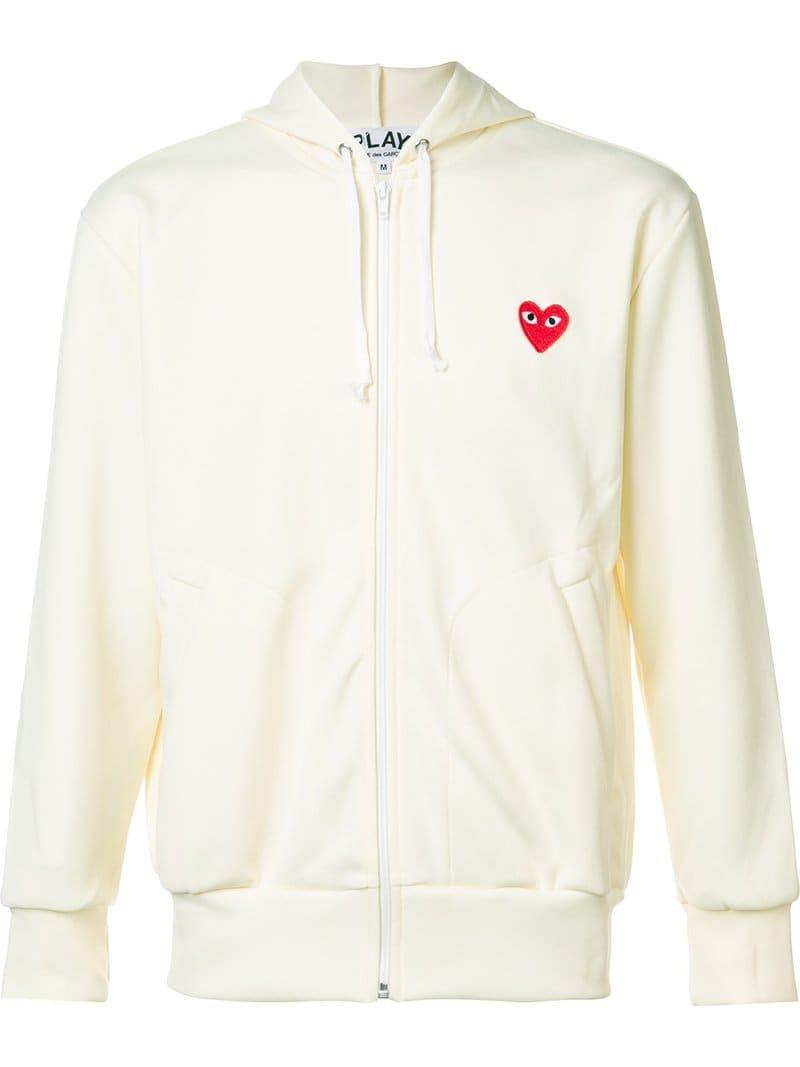 Lyst - Comme Des Garçons Play - Embroidered Zipped Hoodie - Men ...