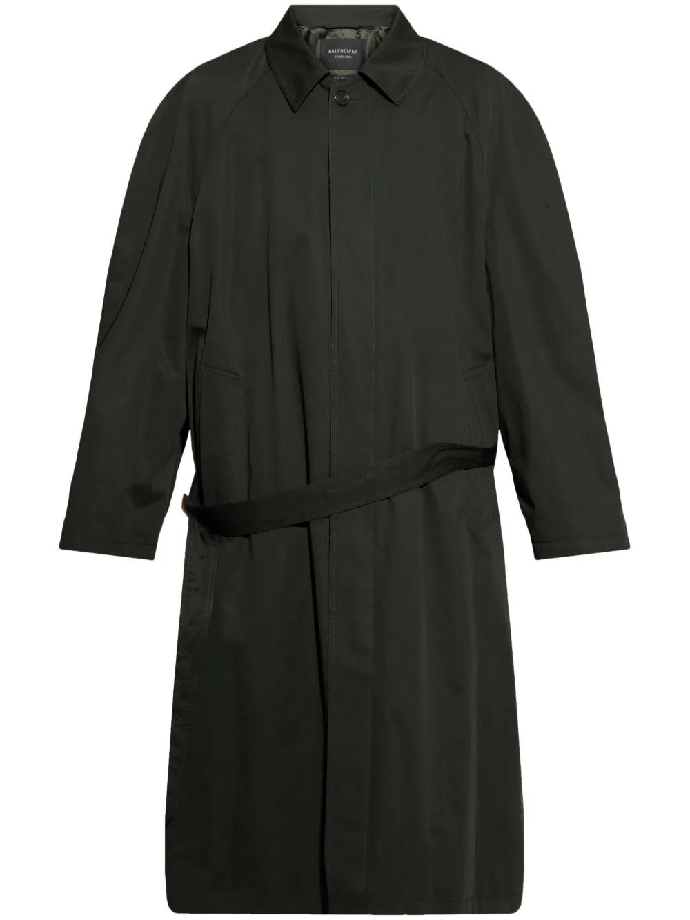 balenciaga-green-Belted-Trench