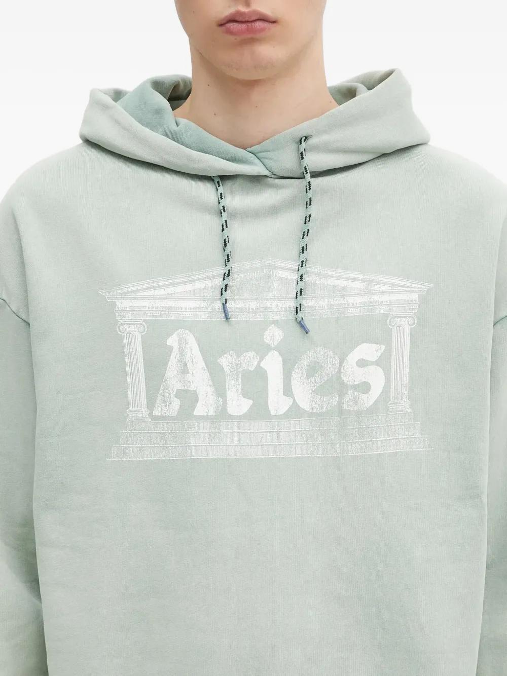 Aries Temple-Logo Hoodie in Blue Lyst UK