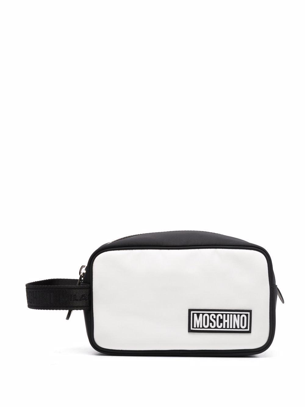 Moschino Logo-patch Two-tone Wash Bag in Black for Men | Lyst