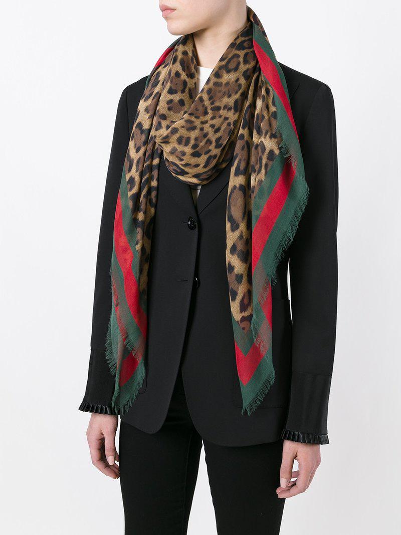 Gucci Schal mit Leoparden-Print | Lyst DE