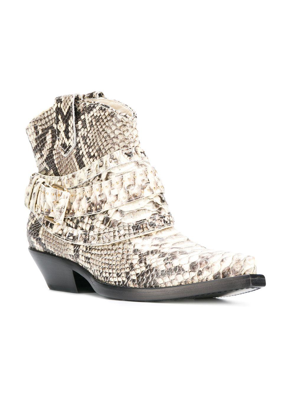 Zimmermann Snakeskin Print Cowboy Boots 
