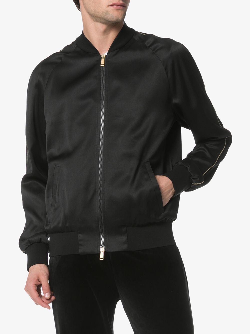versace black bomber jacket