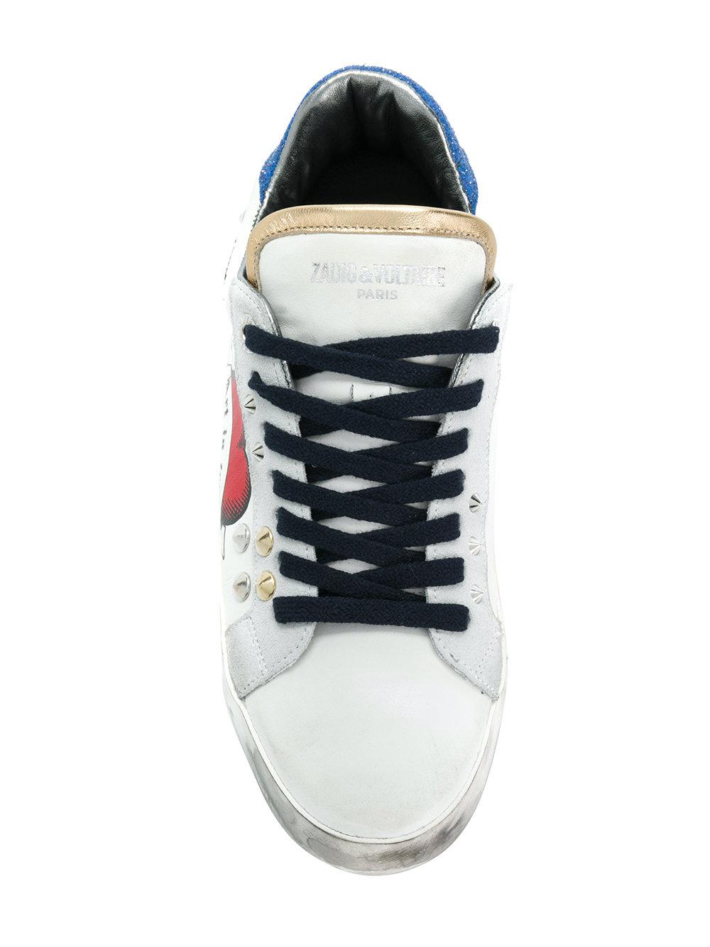 Zadig & Voltaire Leather Used Sneakers in White Lyst