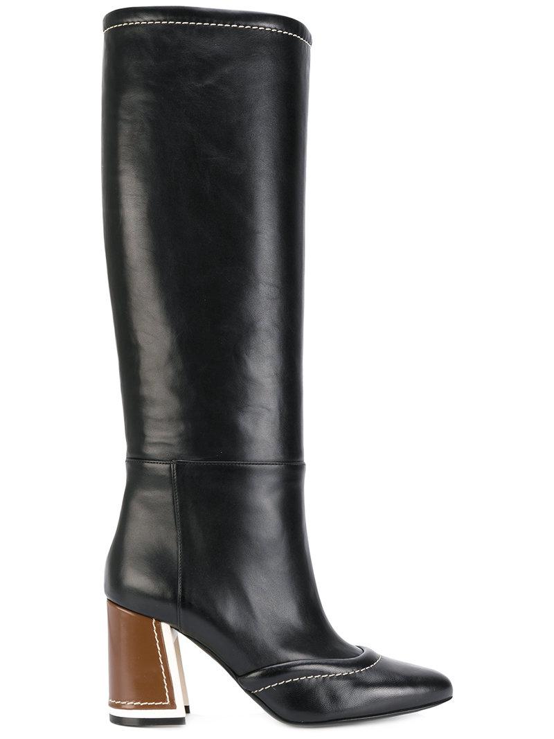 chunky mid heel boots
