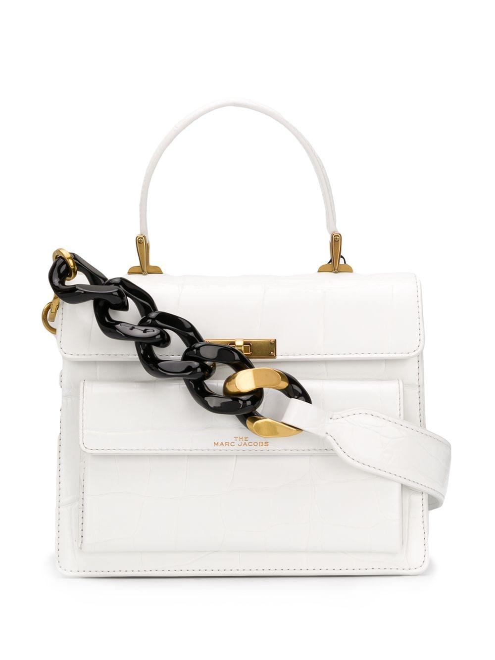Marc Jacobs Leather The Uptown Crocodile Embossed Shoulder Bag in White ...