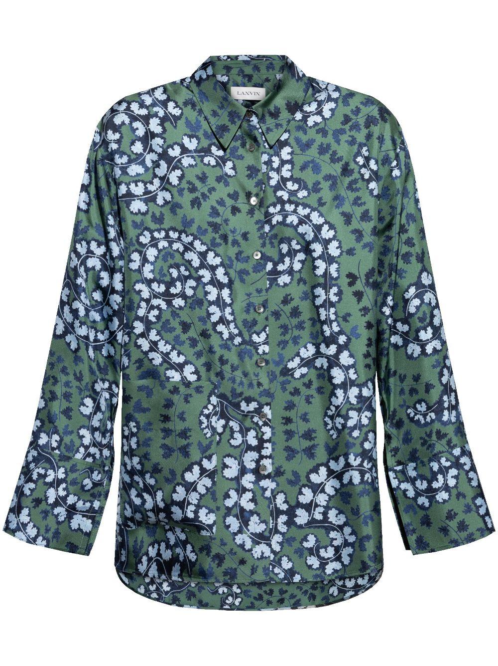 Lanvin レディース ブルー プリント シャツ トップス