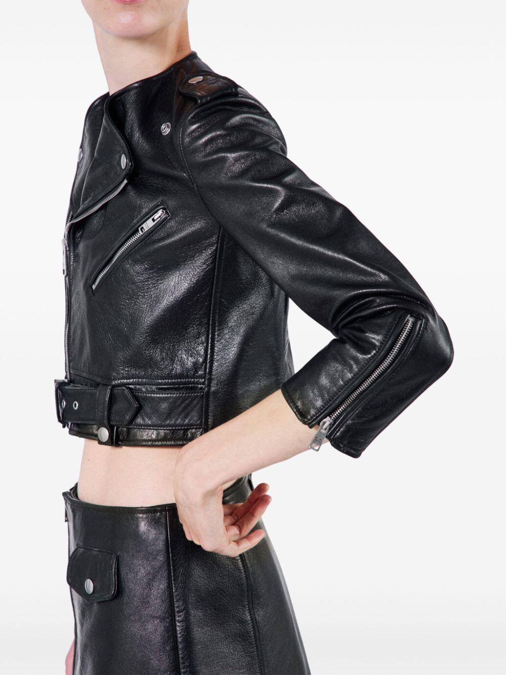 美品 レディース PRADA 黒 レザージャケット sサイズ