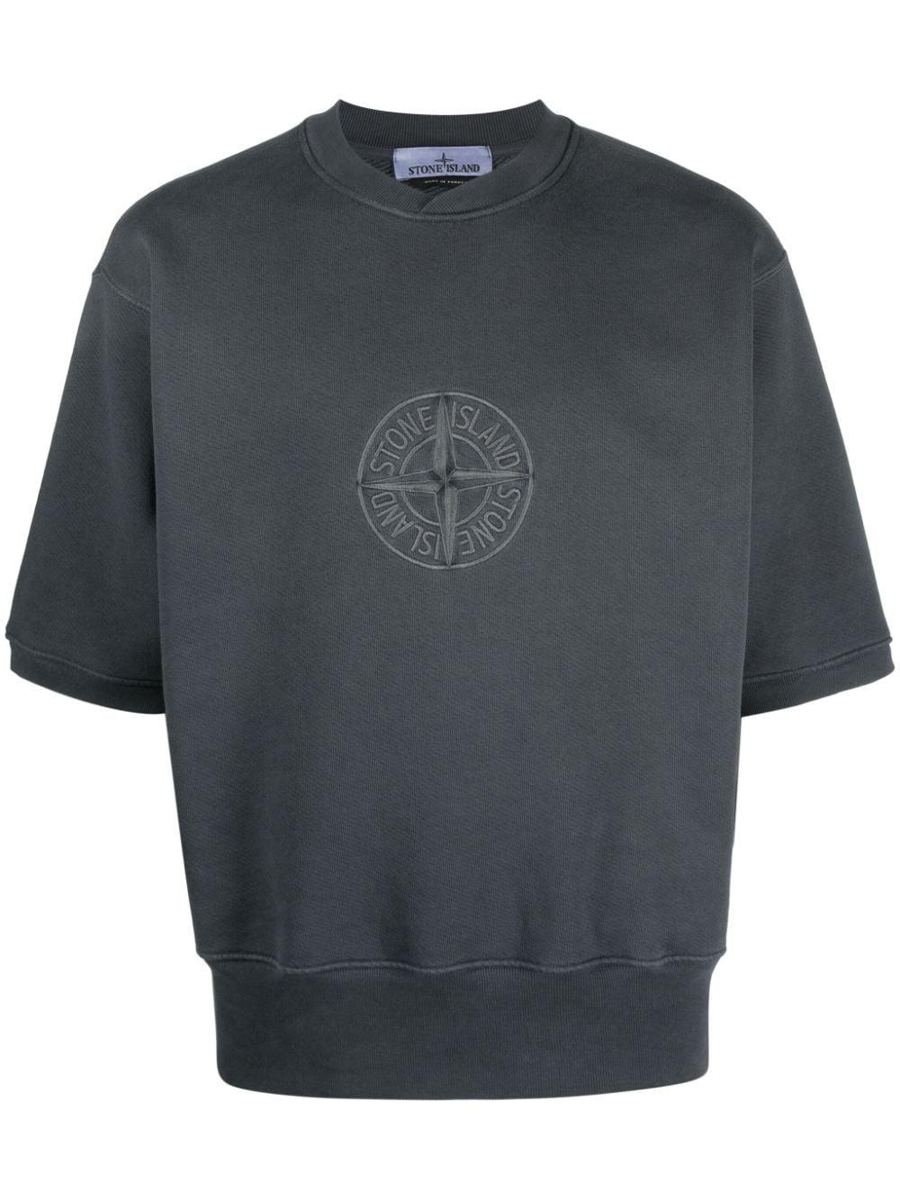 Stone island logo embroidered sweatshirt 2025