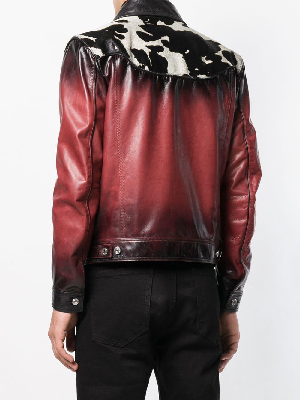 DSquared² Ombre Leather Jacket in Red for Men - Lyst