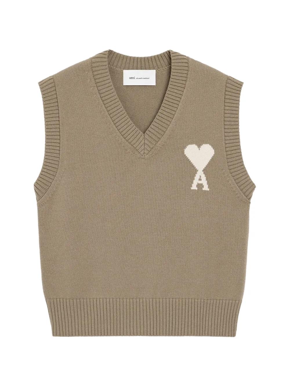 美品) AMI Paris Ami de Coeur ニットベスト レディース Ami Paris ノースリーブセーター | オンラインセールは最大