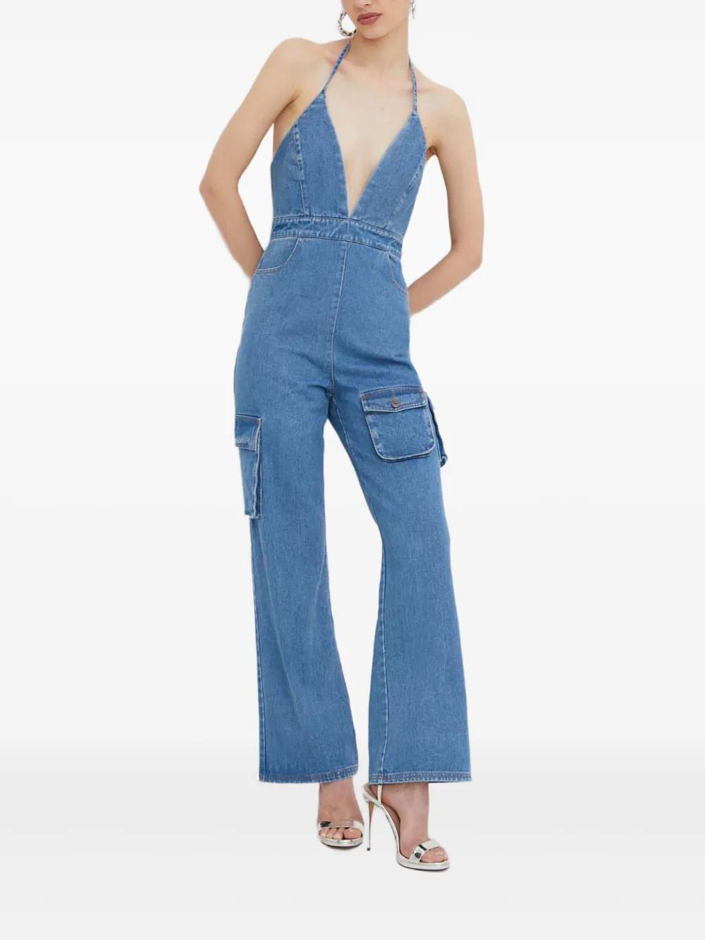 Denim Jumpsuit Bardot Buckle Short Playsuit Bershka Denim Jumpsuit