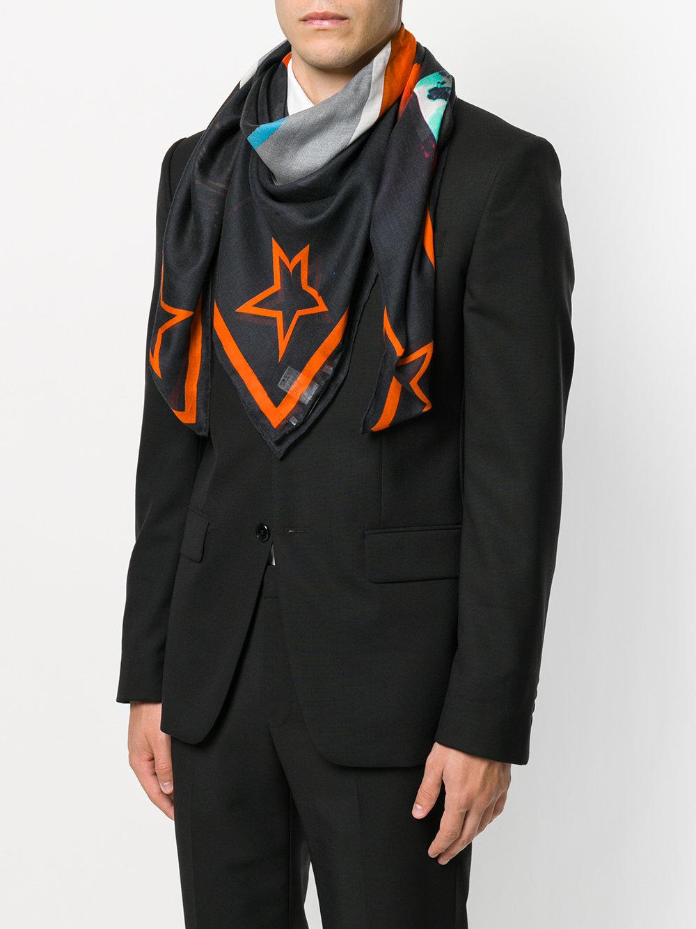 Givenchy Cashmere Star Print Scarf in Black for Men Lyst