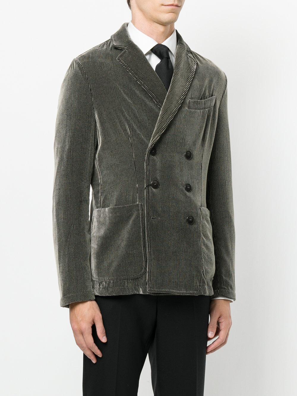 Giorgio Armani Double Breasted Corduroy Jacket in Green for Men - Lyst