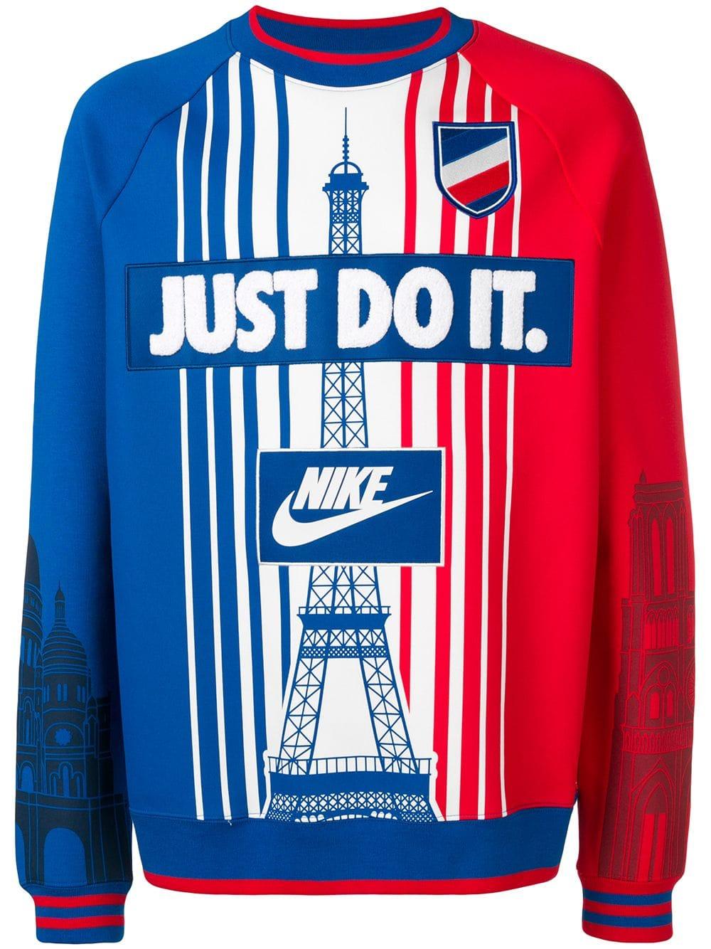 Nike City Pack Paris Cotton Blend Sweatshirt in Blue,Red (Blue) for Men -  Lyst