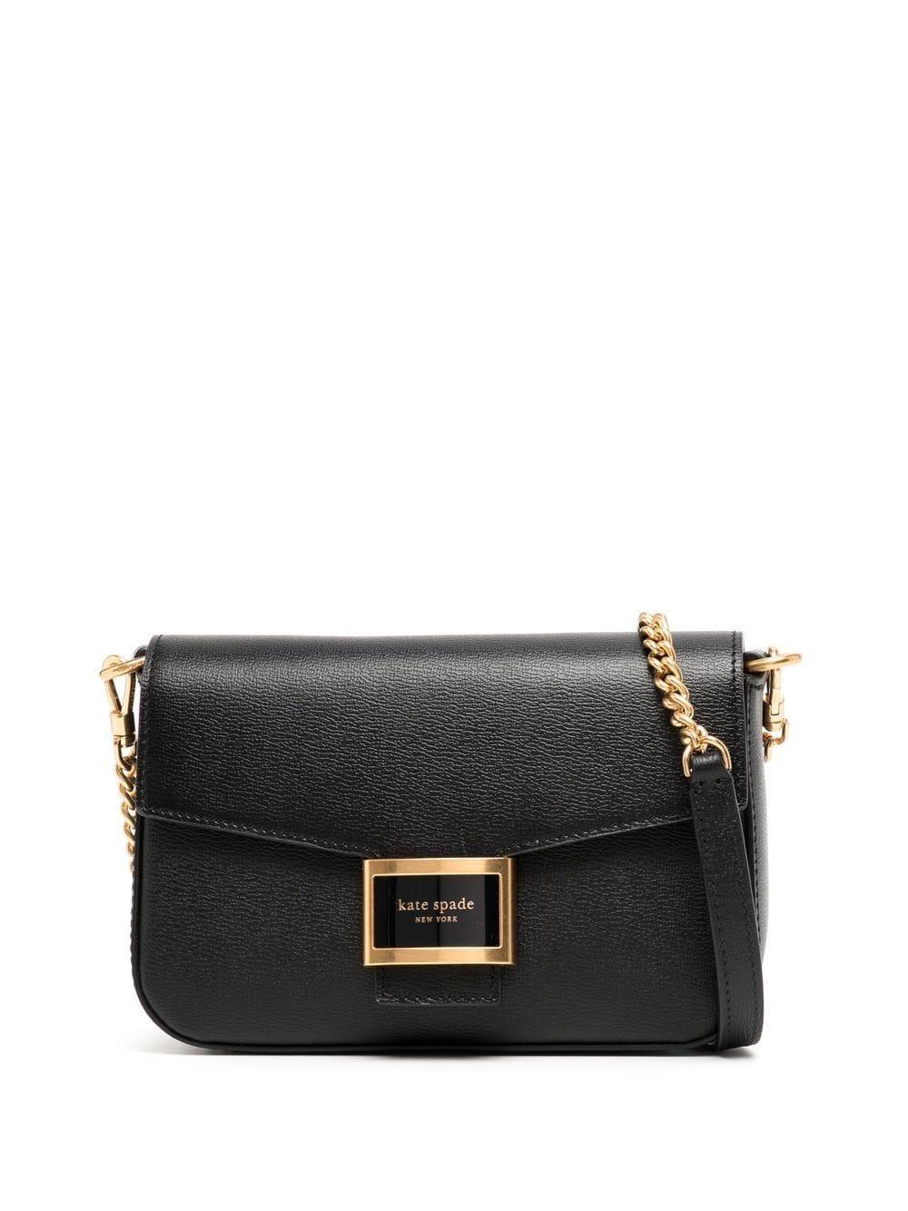 Kate Spade Katy Textured Leather Chain Strap Cross Body Bag in Black ...