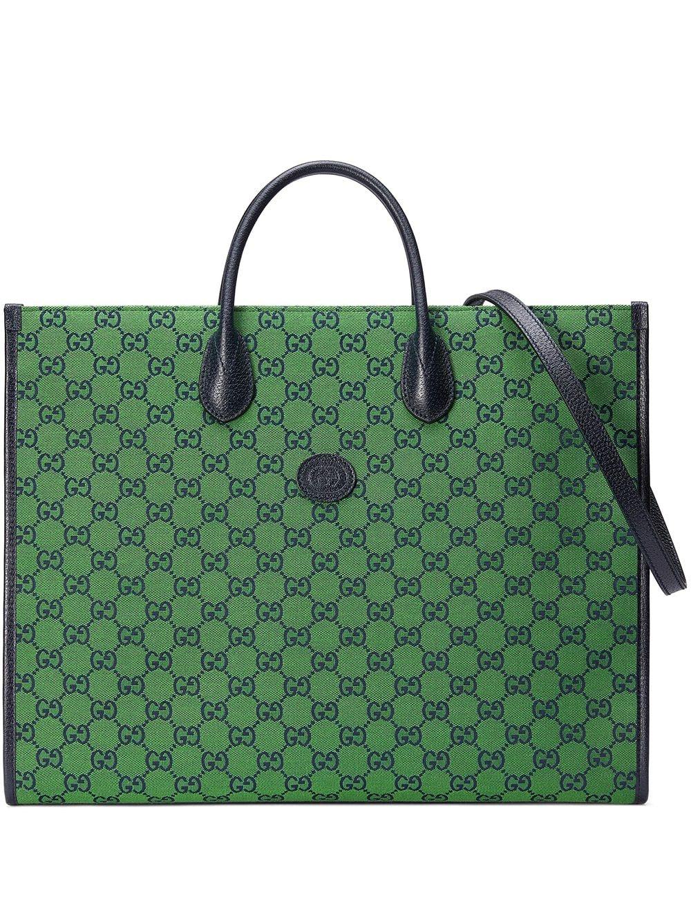 Gucci Large GG Multicolor Shopper Bag in Green for Men | Lyst