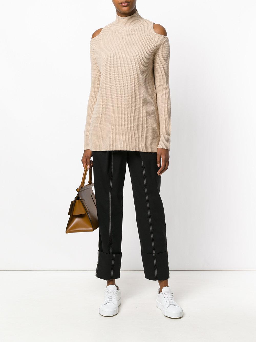 Lyst Zoe Jordan Cutout Ribbed Jumper in Natural