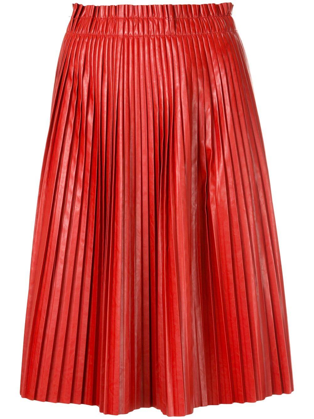 we11done Pleated Skirt in Red - Lyst