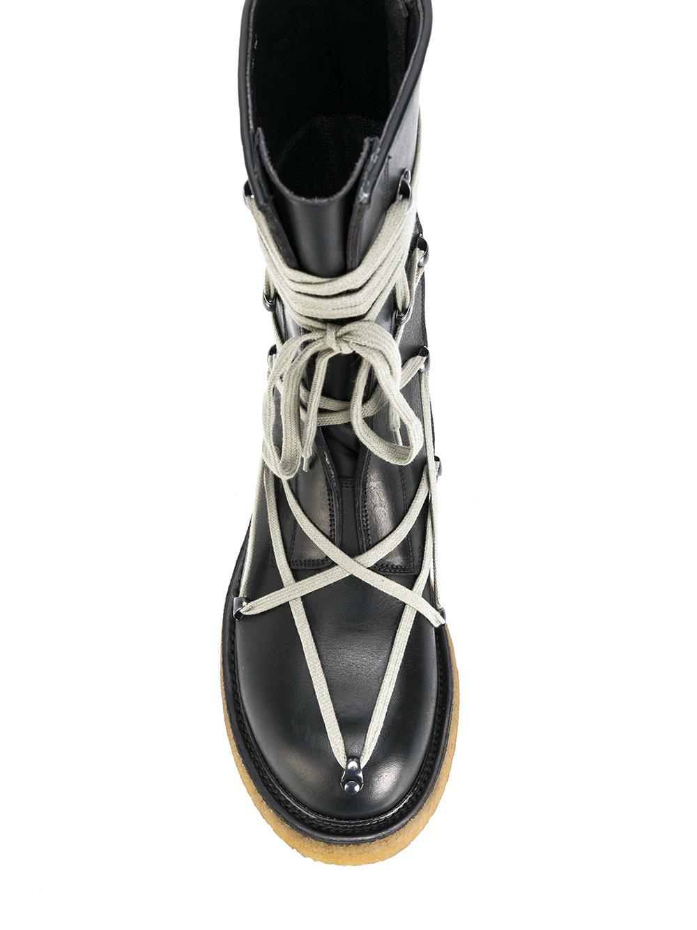 Rick Owens Lace Up Creeper Boots in Black for Men | Lyst
