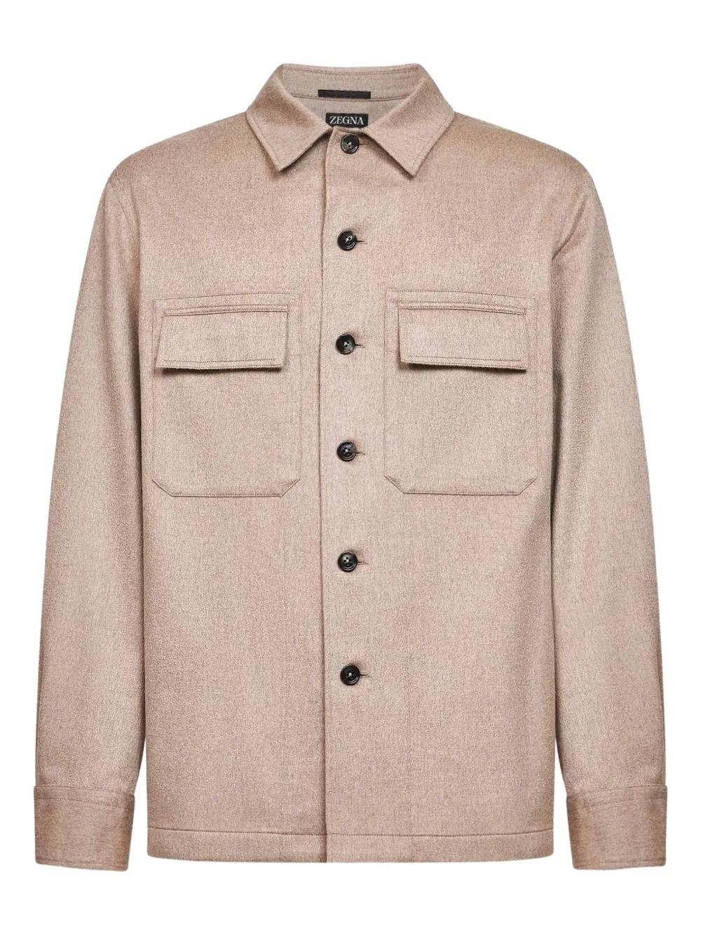 ZEGNA Chest-Pocket Overshirt in Natural for Men Lyst UK