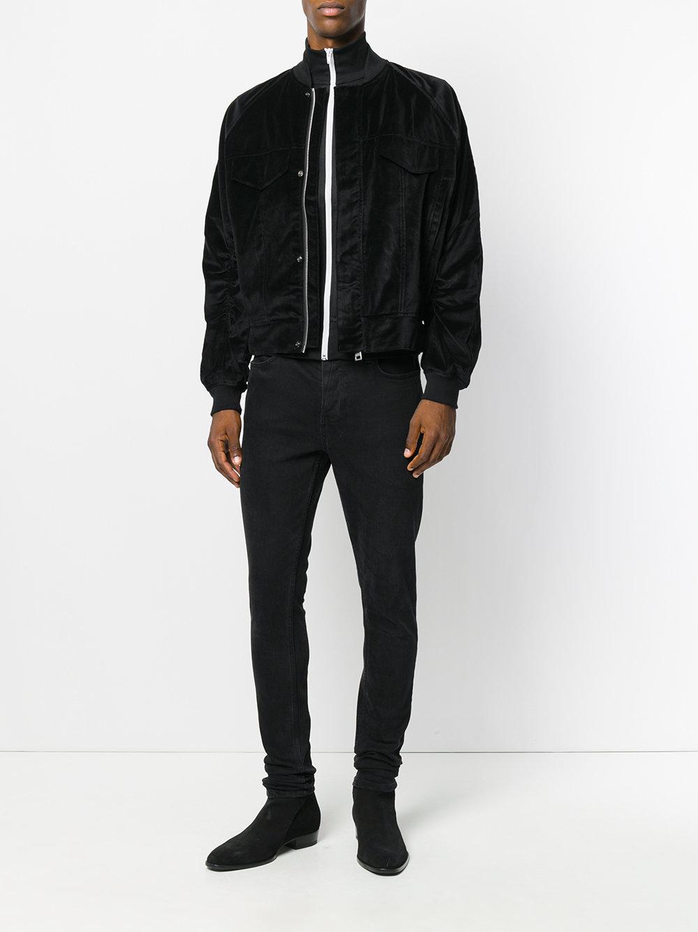 black velour bomber jacket