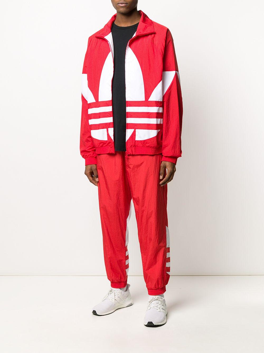 adidas Originals Synthetic Big Trefoil Windbreaker Jacket in Red for Men |  Lyst