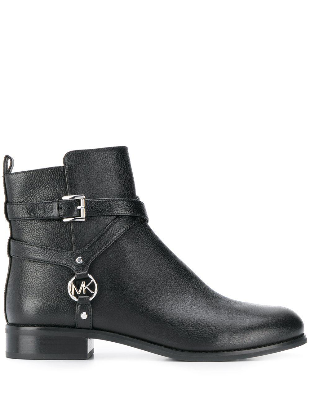 MICHAEL Michael Kors Leather Preston Buckled-harness Ankle Boots in ...