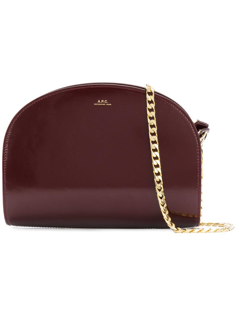 A.P.C. Half-moon Chain Bag in Red | Lyst