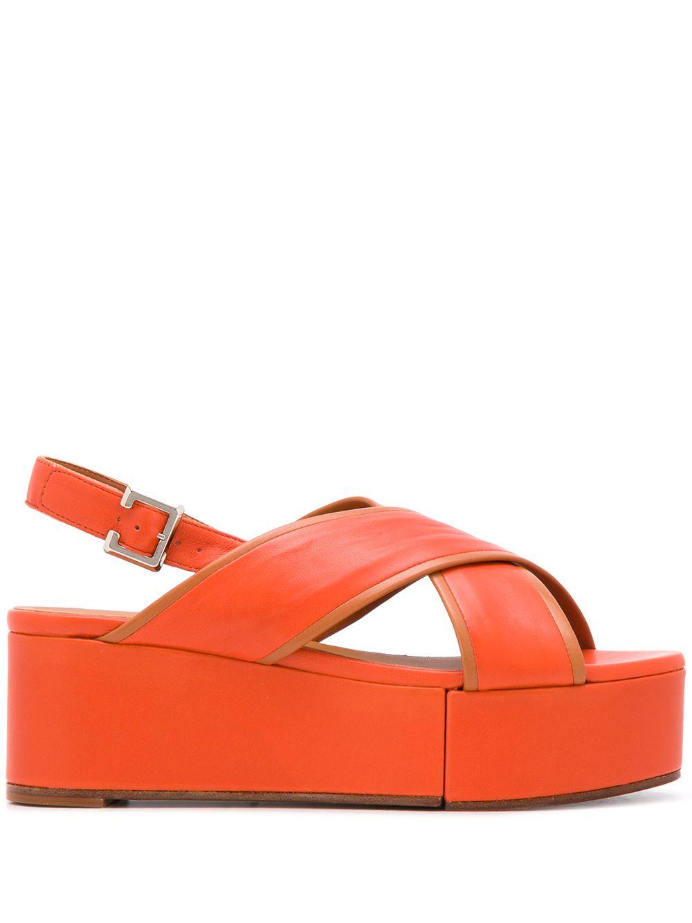 Robert Clergerie Myrta Platform Sandals in Orange | Lyst
