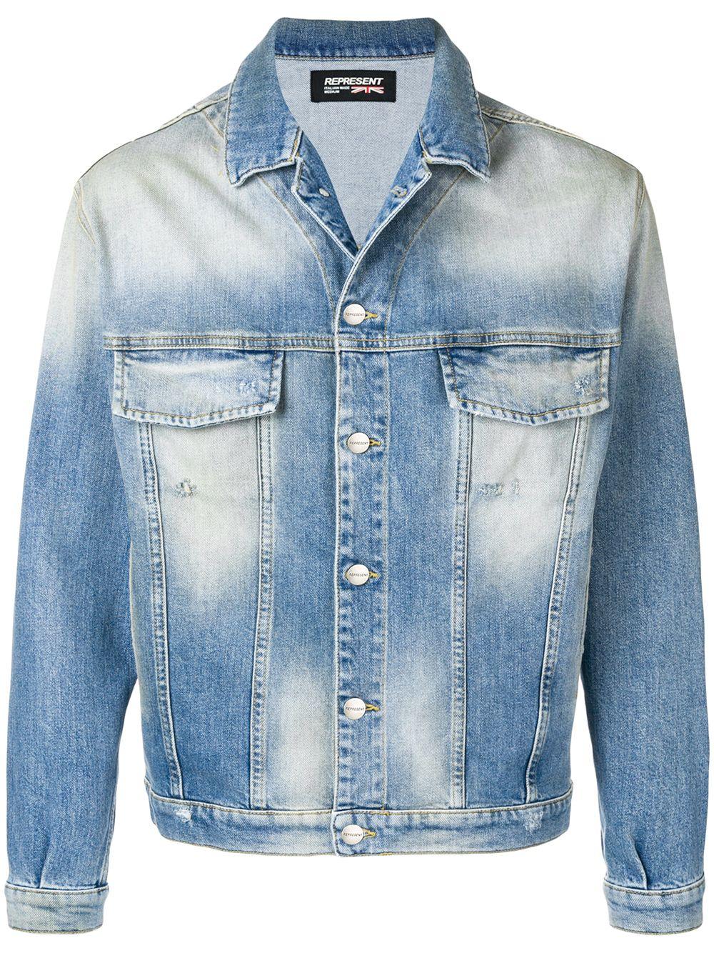 Represent Washed Denim Jacket in Blue for Men - Lyst