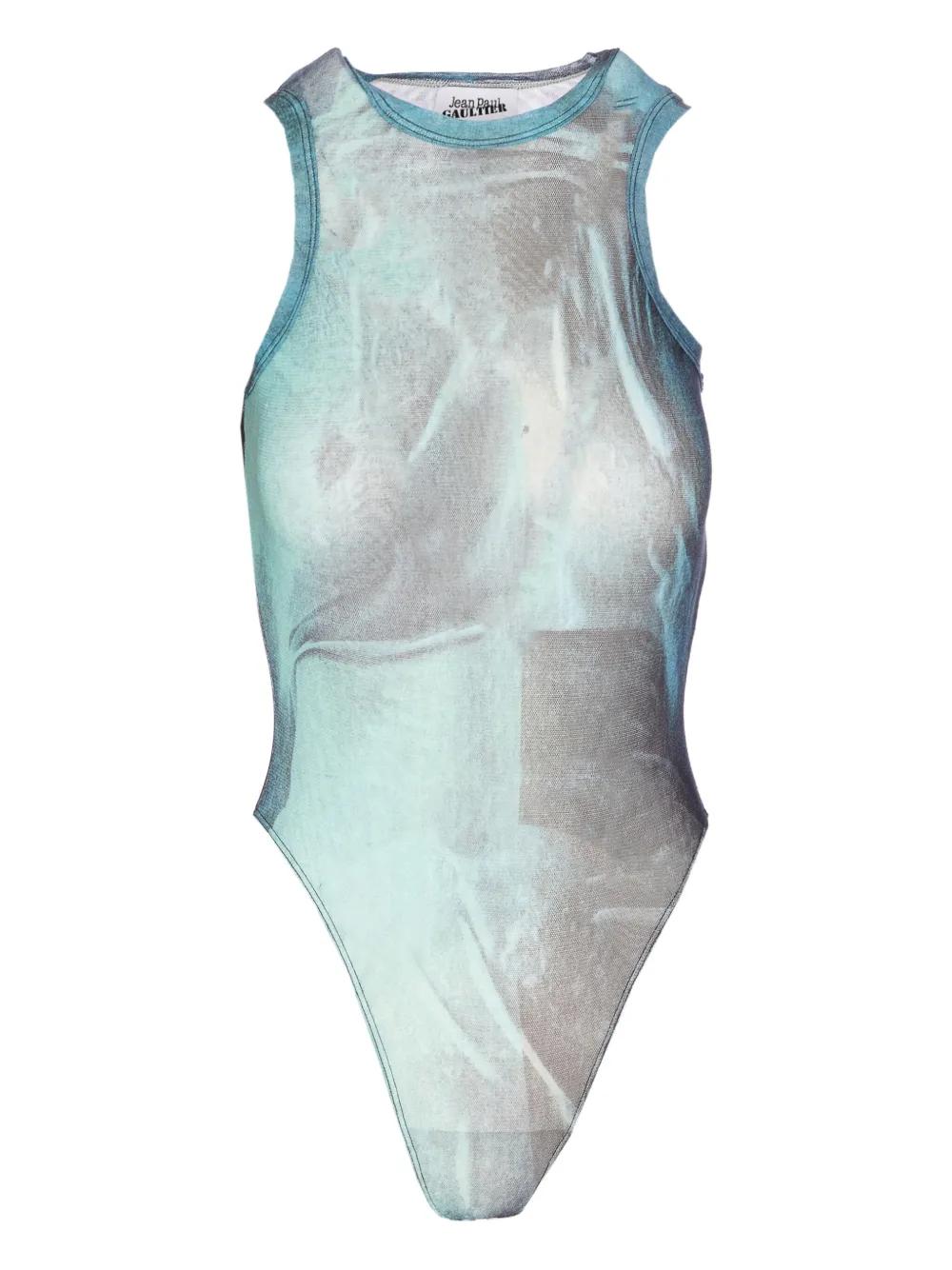 インナー・ルームウェアその他 JeanPaul GAULTIER Printed mesh bodysuit Jean Paul Gaultier tiger-print Mesh Bodysuit | Black | FARFETCH