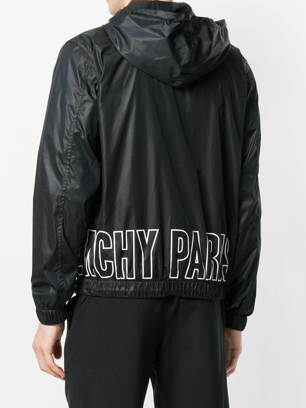 Givenchy Logo Print Windbreaker Jacket in Black for Men - Lyst