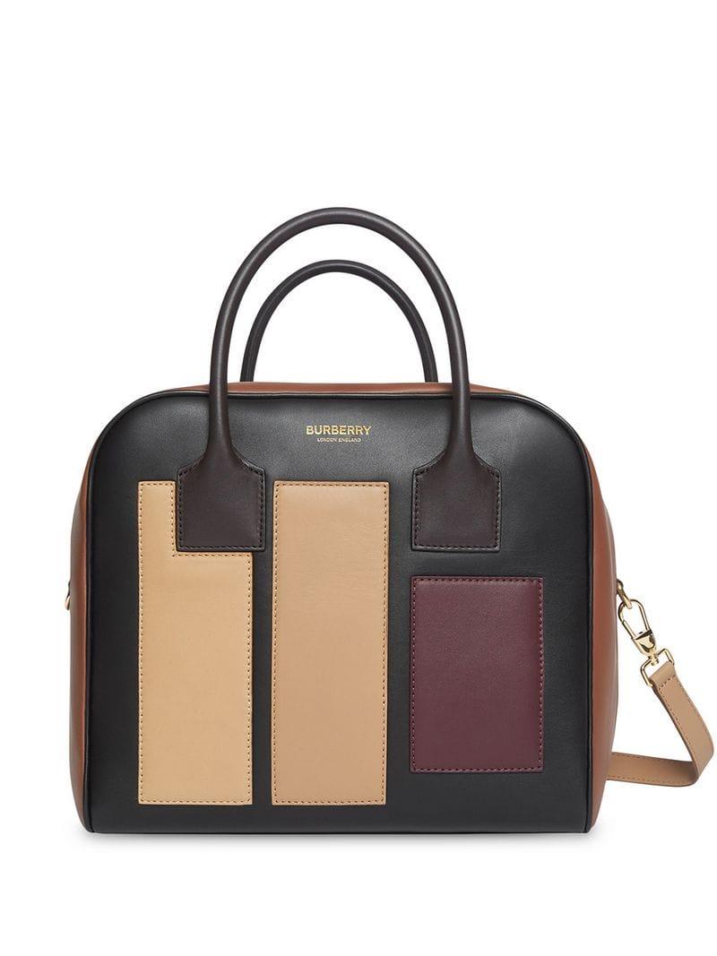 Burberry Medium Panelled Leather Cube Bag in Black Lyst