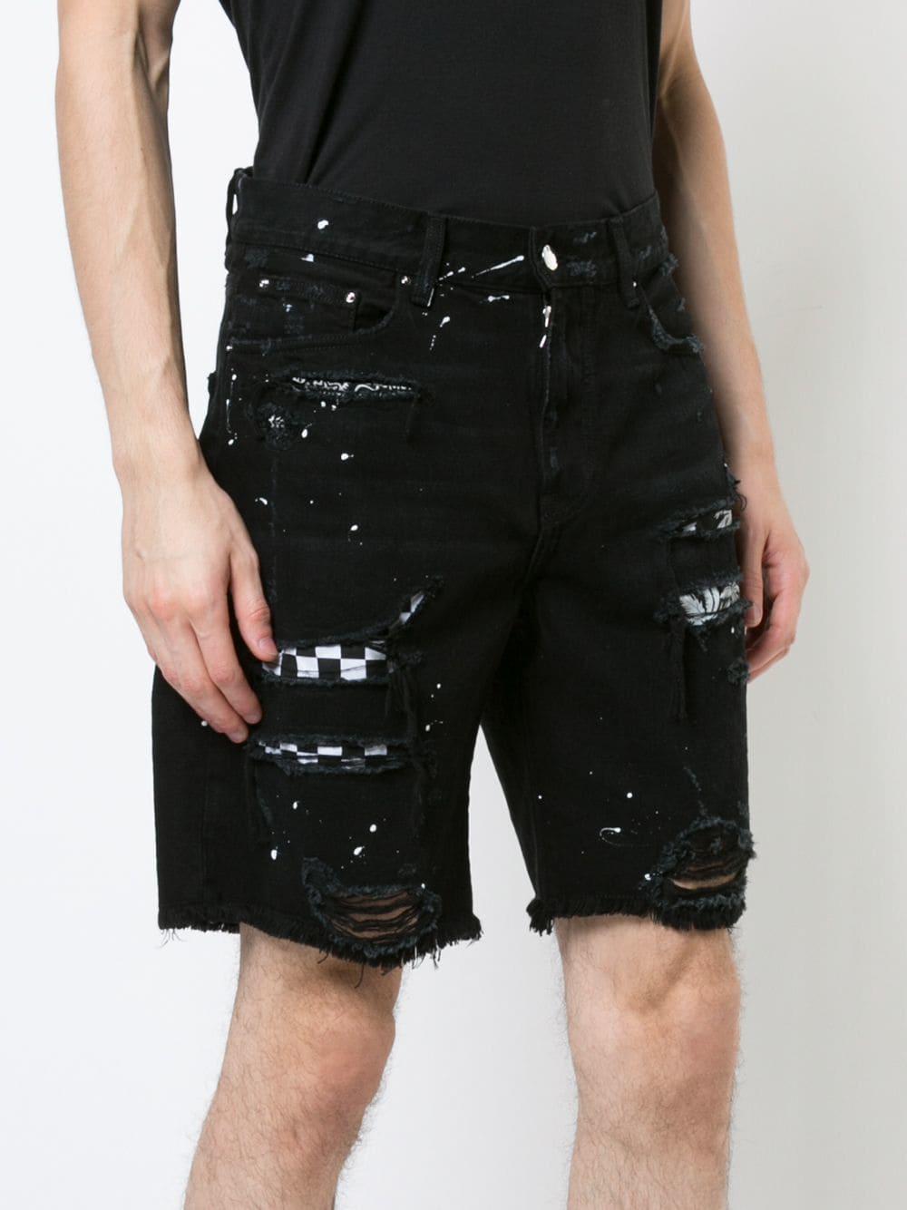 Layered Ripped Denim Shorts in for Men | Lyst