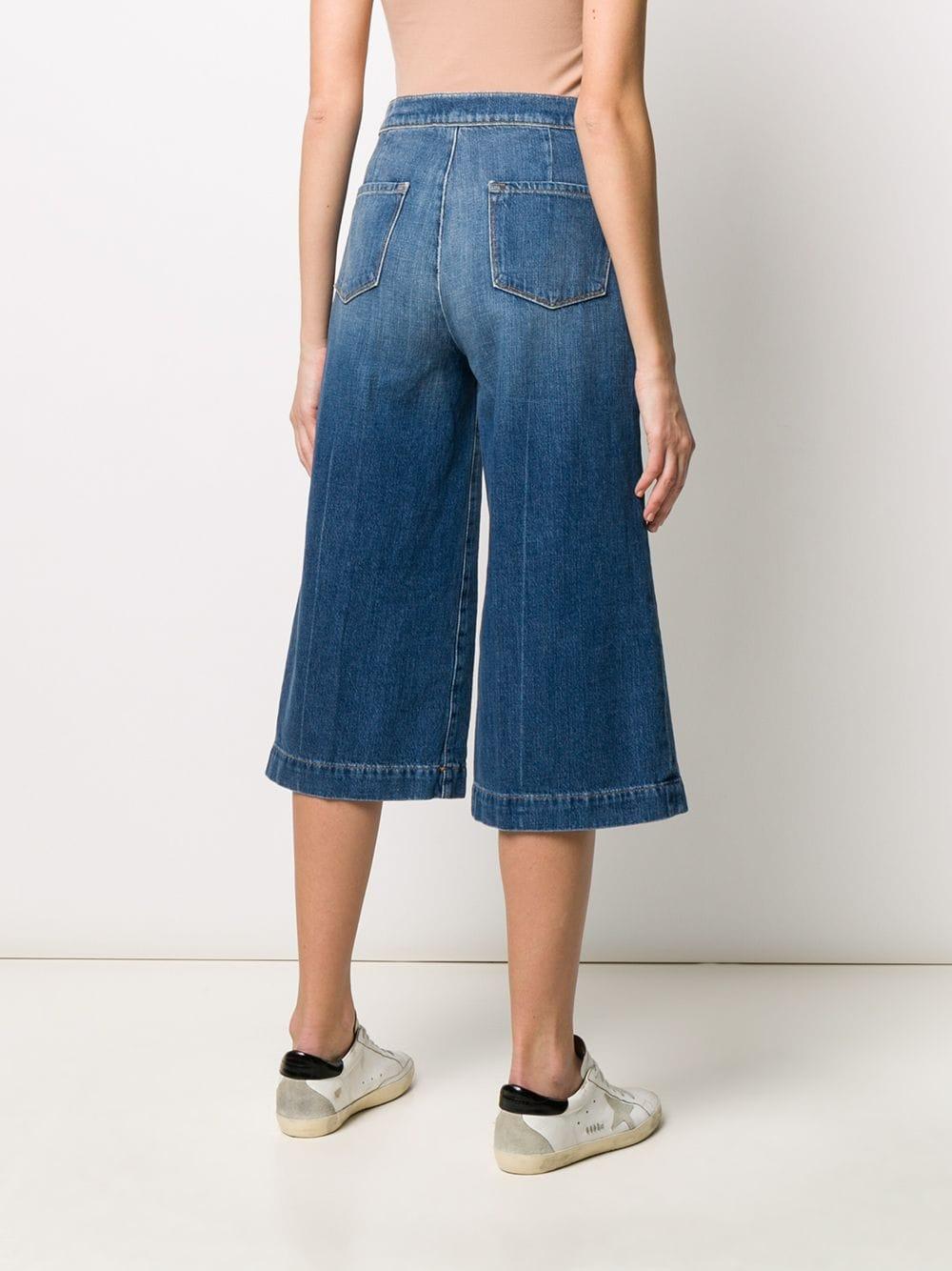 FRAME High-rise Culotte Jeans in Blue | Lyst