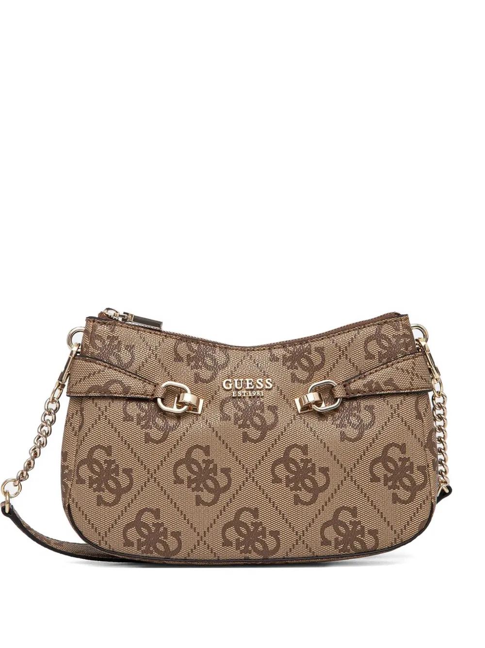 Guess Lorelei Logo-Print Shoulder Bag in Brown Lyst UK