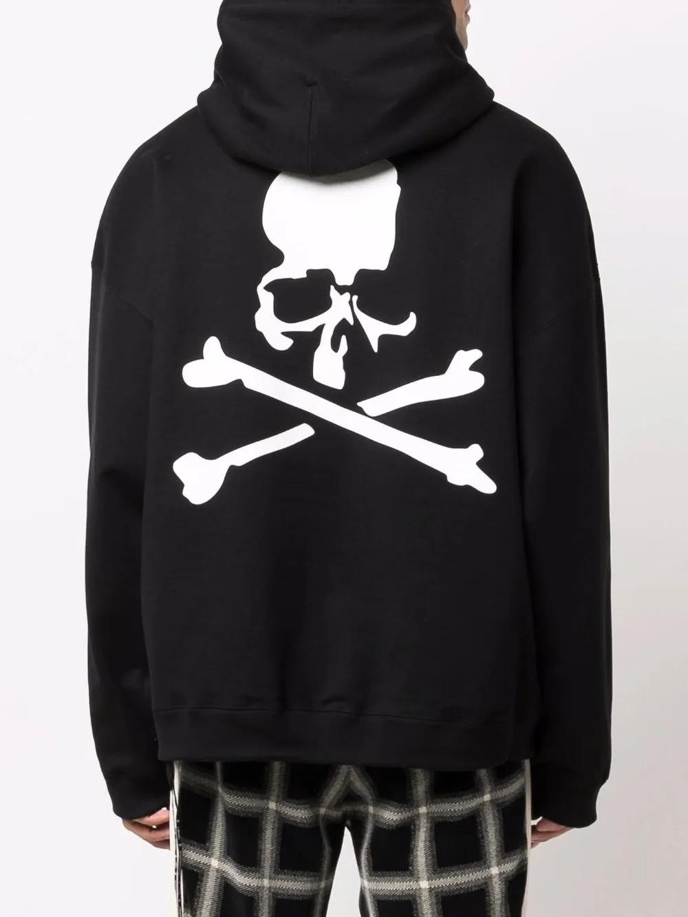 Sweat à Capuche MASTERMIND WORLD - Gabardine Noir Bordure Exposée - Taille M - Design Japonais - Neuf Avec étiquettes