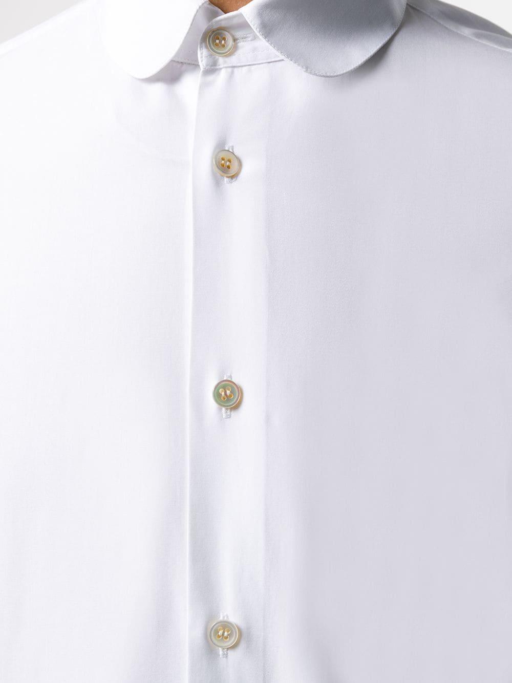 Saint Laurent Peter Pan Collar Shirt in White for Men | Lyst