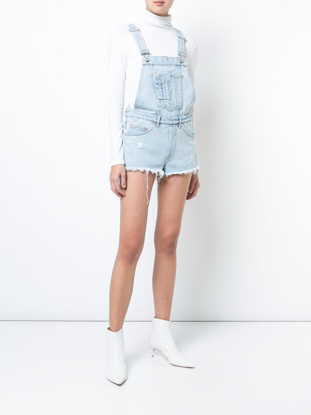 Off-White c/o Virgil Abloh Dungarees Playsuit in Blue -