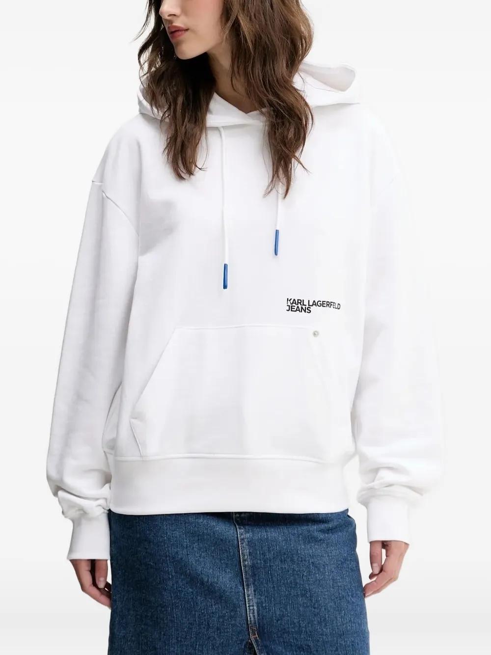 Karl Lagerfeld Logo-Detail Hoodie in White Lyst UK